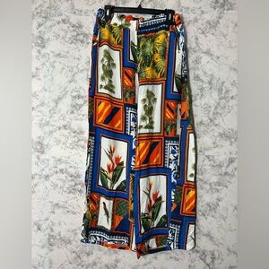Crosby Vibrant Botanical wide leg pants  Sz M NWT
12